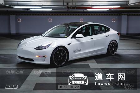 特斯拉Model 3改装20寸BBS轮毂 KW绞牙避震