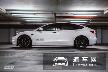 特斯拉Model 3改装20寸BBS轮毂 KW绞牙避震